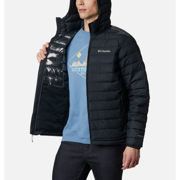 Bundy Columbia Powder Lite S Kapucňou Insulated Panske Čierne | SK-FKS-042397