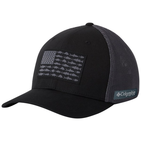 Caps Columbia PFG Mesh Fish Flag Ball Damske Čierne Tmavo Siva | SK-YQR-382951