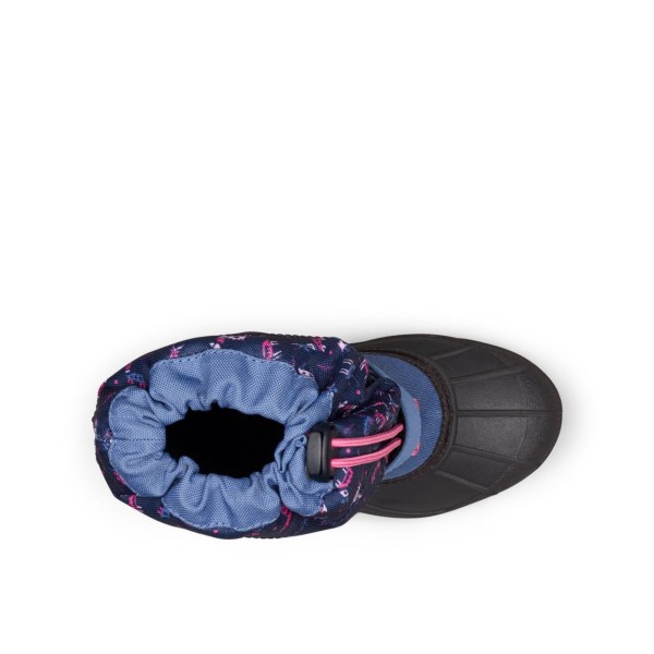 Cizmy Columbia Powderbug Plus II Print Snow Chlapcenske Modre Ruzove | SK-BVF-543796