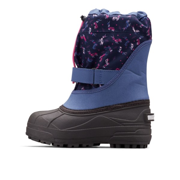 Cizmy Columbia Powderbug Plus II Print Snow Chlapcenske Modre Ruzove | SK-BVF-543796