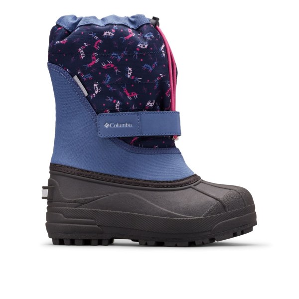 Cizmy Columbia Powderbug Plus II Print Snow Chlapcenske Modre Ruzove | SK-BVF-543796