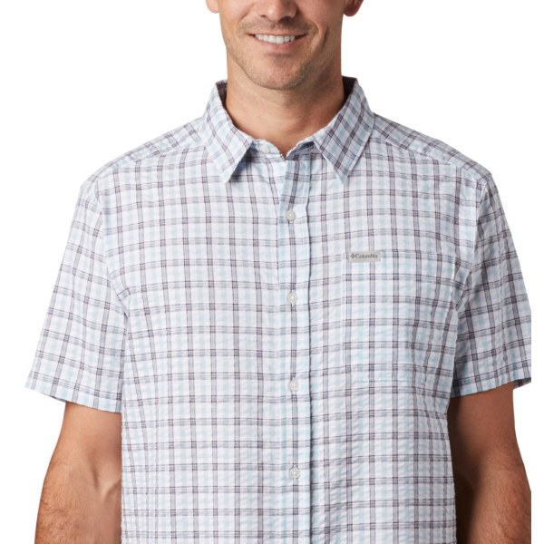 Kosele Columbia Brentyn Trailove Kratke Sleeve Seersucker Vysoke Panske Modre | SK-MAC-390584