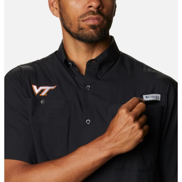Kosele Columbia Collegiate PFG Tamiami Kratke Sleeve - Virginia Tech Panske Čierne | SK-DWA-472910