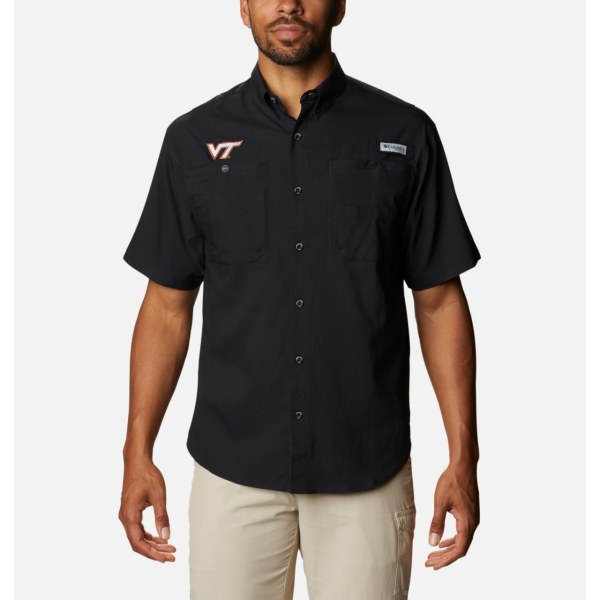 Kosele Columbia Collegiate PFG Tamiami Kratke Sleeve - Virginia Tech Panske Čierne | SK-DWA-472910