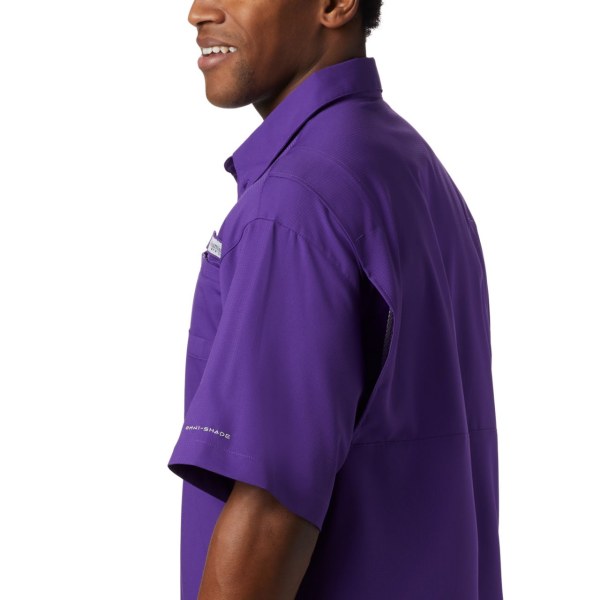 Kosele Columbia Collegiate PFG Tamiami Kratke Sleeve - LSU Panske Nachový | SK-HXT-580642