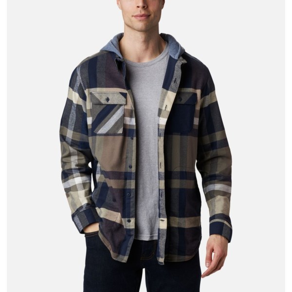Kosele Columbia Flare Gun Stretch Flannel Panske Námornícka Modrá Hnede | SK-WPF-826175
