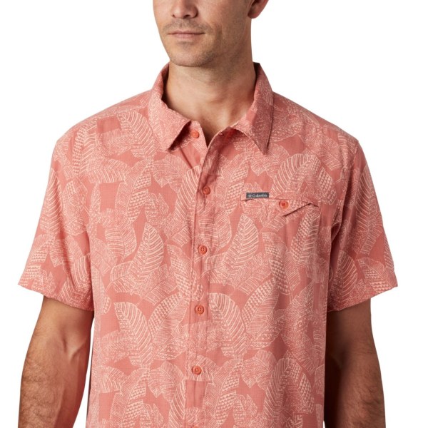 Kosele Columbia Lakeside Trailove Kratke Sleeve Panske Tmavo Koralove | SK-QXC-350478