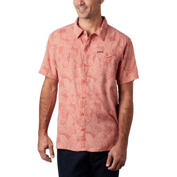 Kosele Columbia Lakeside Trailove Kratke Sleeve Panske Tmavo Koralove | SK-QXC-350478