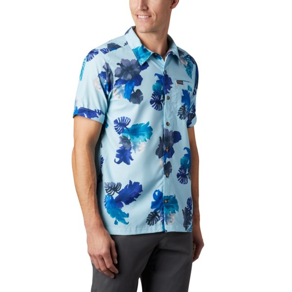 Kosele Columbia Outdoorove Elements Kratke Sleeve Print Panske Modre | SK-NEF-280314