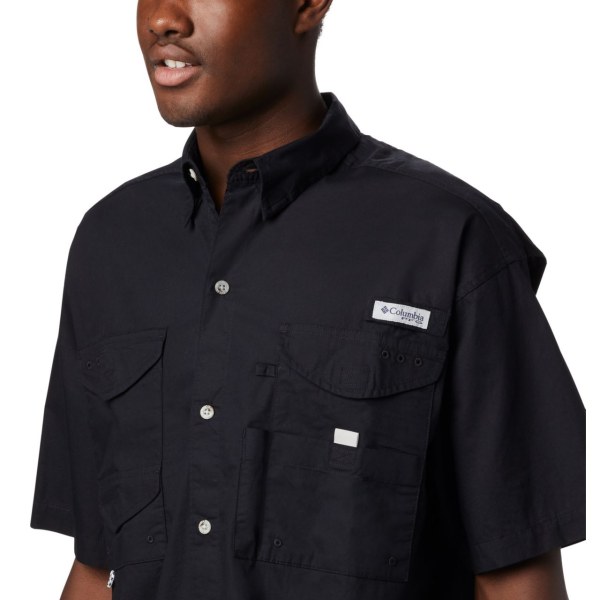 Kosele Columbia PFG Bonehead Kratke Sleeve Vysoke Panske Čierne | SK-COT-371840