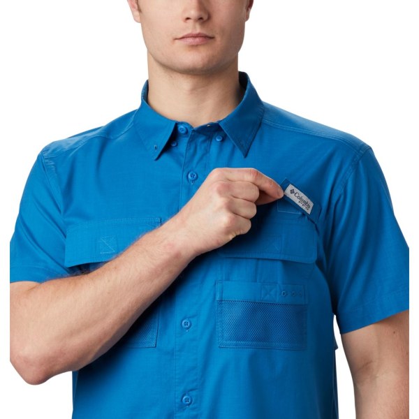 Kosele Columbia PFG Half Moon Kratke Sleeve Panske Modre | SK-NOP-320156