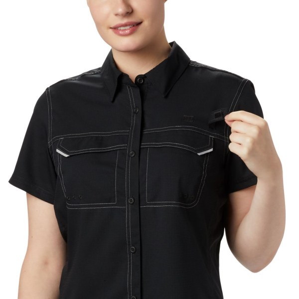 Kosele Columbia PFG Lo Drag Kratke Sleeve Damske Čierne | SK-HQA-629708