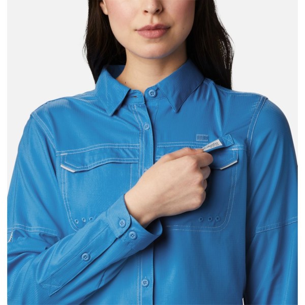 Kosele Columbia PFG Lo Drag Long Sleeve Damske Modre Modre | SK-XOZ-831946