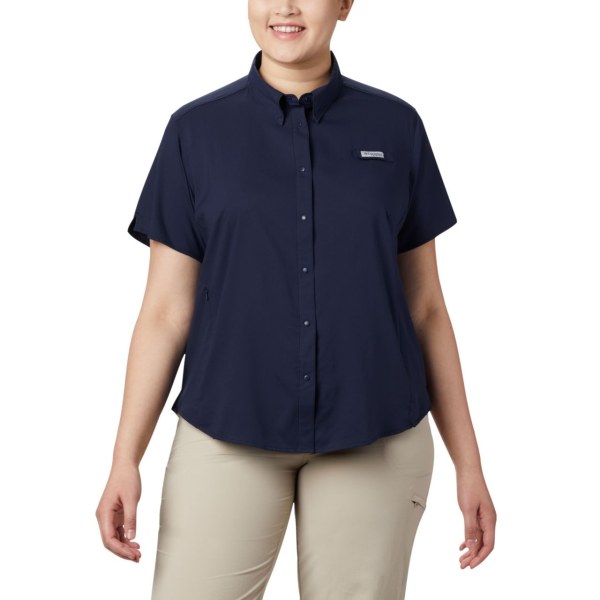 Kosele Columbia PFG Tamiami II Kratke Sleeve Plus Size Damske Námornícka Modrá | SK-AVH-782301