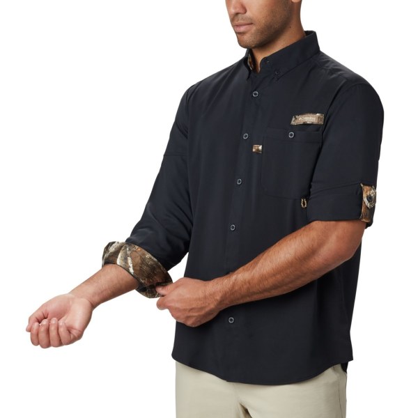 Kosele Columbia PHG Bucktail Long Sleeve Woven Panske Čierne | SK-HJX-438506