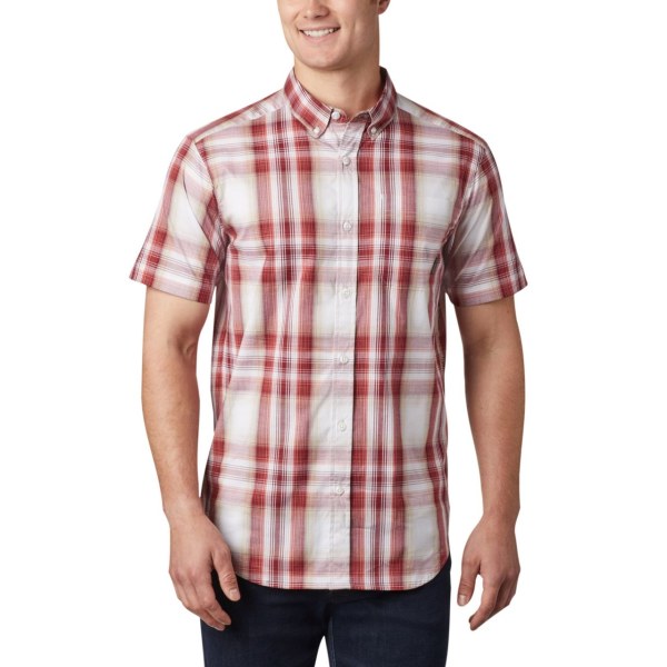Kosele Columbia Rapid Rivers II Kratke Sleeve Big Panske Červené | SK-UZL-517428