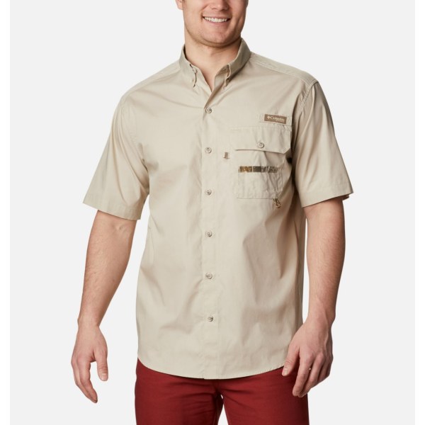 Kosele Columbia Sharptail Kratke Sleeve Panske Hnedožltý | SK-SXK-849260