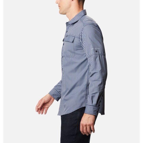 Kosele Columbia Silver Ridge 2.0 Plaid Long Sleeve Panske Modre Siva | SK-IHX-579208