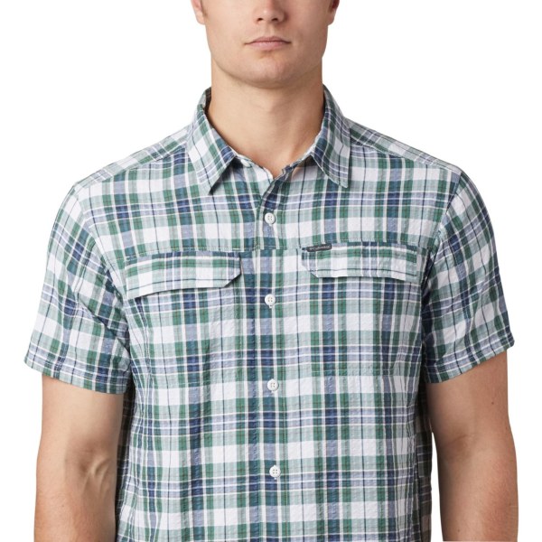 Kosele Columbia Silver Ridge Kratke Sleeve Seersucker Panske Tmavo Modre Hnede | SK-ENW-951327