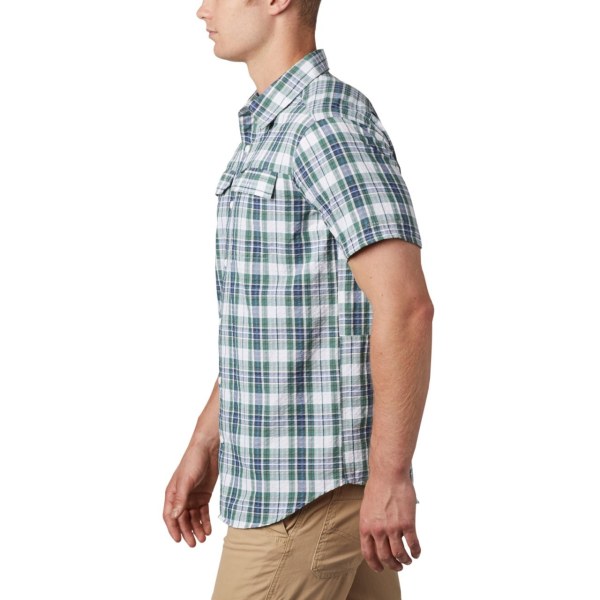 Kosele Columbia Silver Ridge Kratke Sleeve Seersucker Panske Tmavo Modre Hnede | SK-ENW-951327