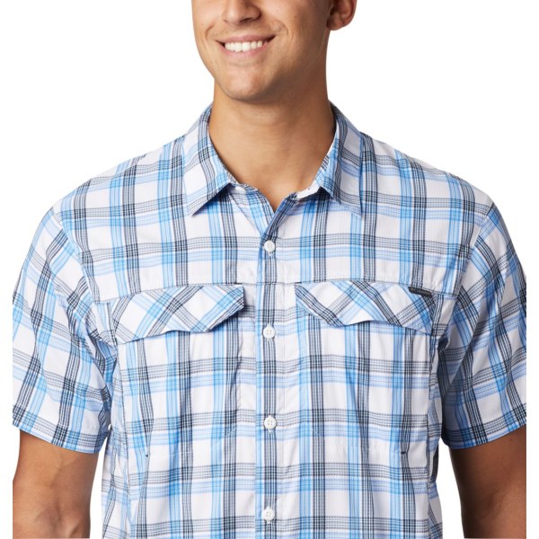 Kosele Columbia Silver Ridge Lite Plaid Kratke Sleeve Big Panske Modre Modre | SK-DVY-389056