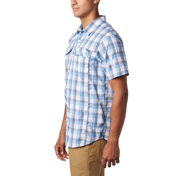 Kosele Columbia Silver Ridge Lite Plaid Kratke Sleeve Big Panske Modre Modre | SK-DVY-389056