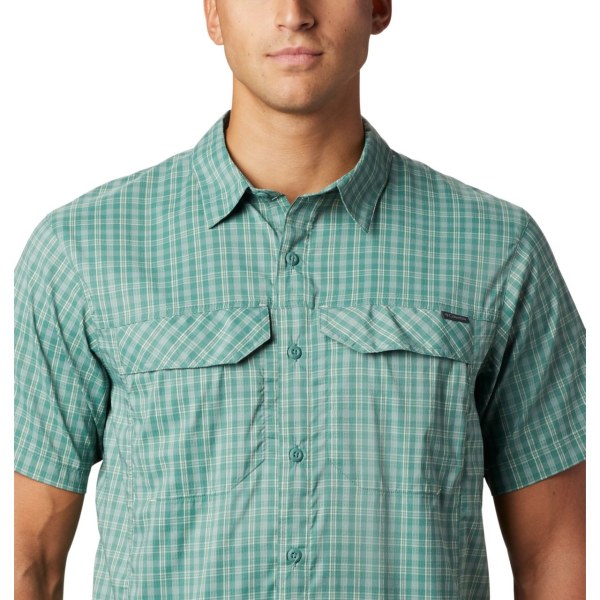 Kosele Columbia Silver Ridge Lite Plaid Kratke Sleeve Vysoke Panske Zelene | SK-MDS-205643