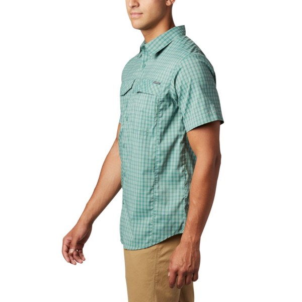 Kosele Columbia Silver Ridge Lite Plaid Kratke Sleeve Vysoke Panske Zelene | SK-MDS-205643