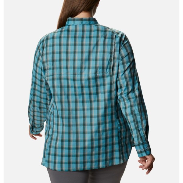 Kosele Columbia Silver Ridge Lite Plaid Long Sleeve Plus Size Damske Modre | SK-UPQ-735914