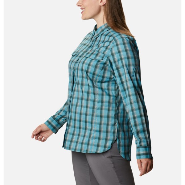 Kosele Columbia Silver Ridge Lite Plaid Long Sleeve Plus Size Damske Modre | SK-UPQ-735914