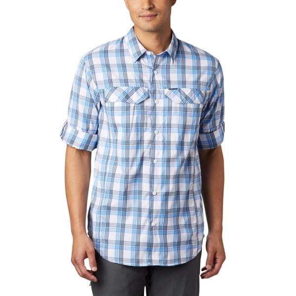 Kosele Columbia Silver Ridge Lite Plaid Long Sleeve Panske Modre Modre | SK-YPW-972315