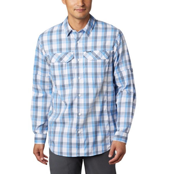 Kosele Columbia Silver Ridge Lite Plaid Long Sleeve Panske Modre Modre | SK-YPW-972315