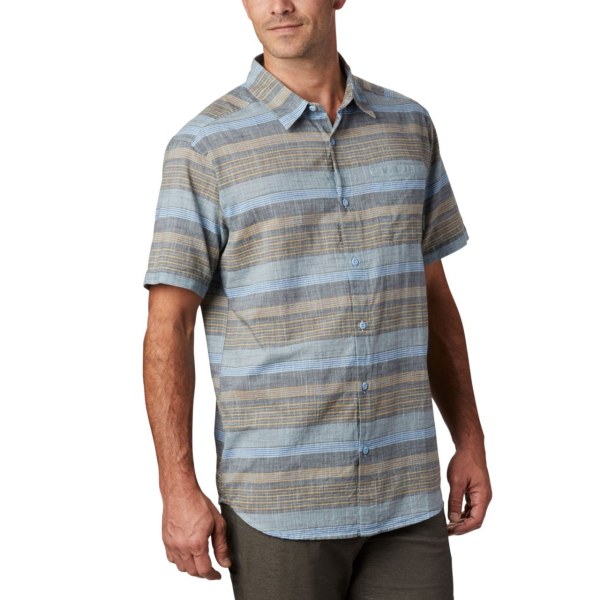 Kosele Columbia Under Exposure Yarn Dye Kratke Sleeve Vysoke Panske Modre | SK-NGF-680524