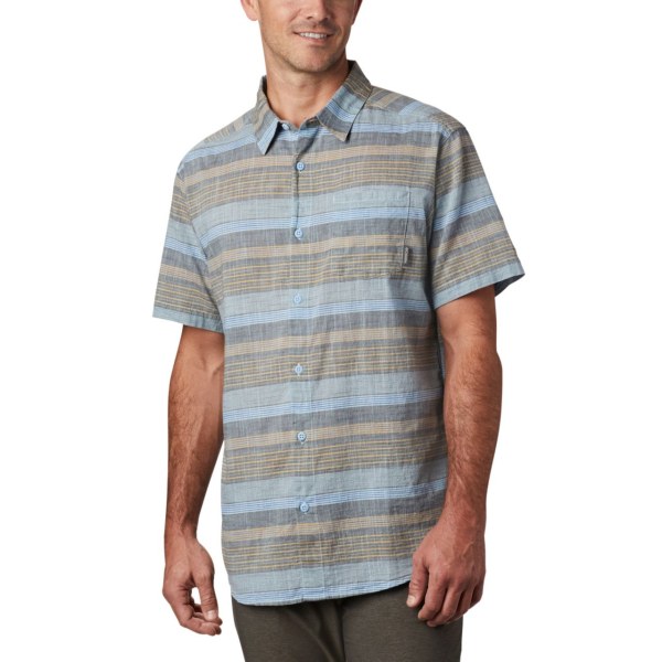 Kosele Columbia Under Exposure Yarn Dye Kratke Sleeve Vysoke Panske Modre | SK-NGF-680524
