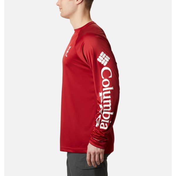 Mikiny Columbia Collegiate PFG Terminal Tackle Long Sleeve - Alabama Panske Červené Biele | SK-ZOJ-831462