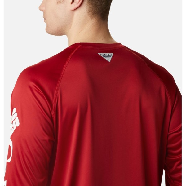 Mikiny Columbia Collegiate PFG Terminal Tackle Long Sleeve - Alabama Panske Červené Biele | SK-ZOJ-831462