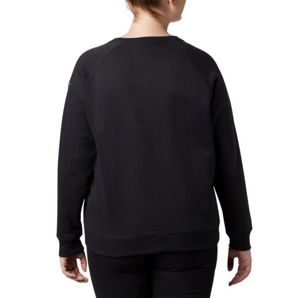 Mikiny Columbia Hart Mountain Long Sleeve Grafika Crew Plus Size Damske Čierne | SK-BAR-231057