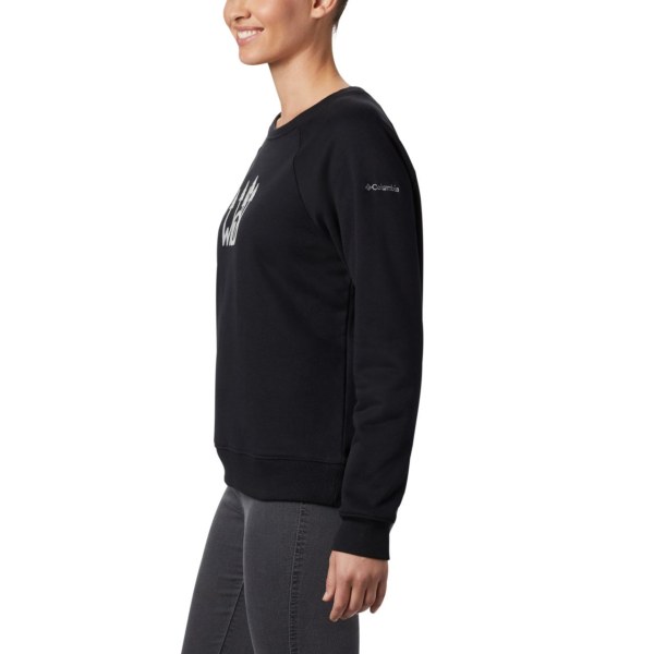 Mikiny Columbia Hart Mountain Long Sleeve Grafika Crew Damske Čierne | SK-GOB-870953