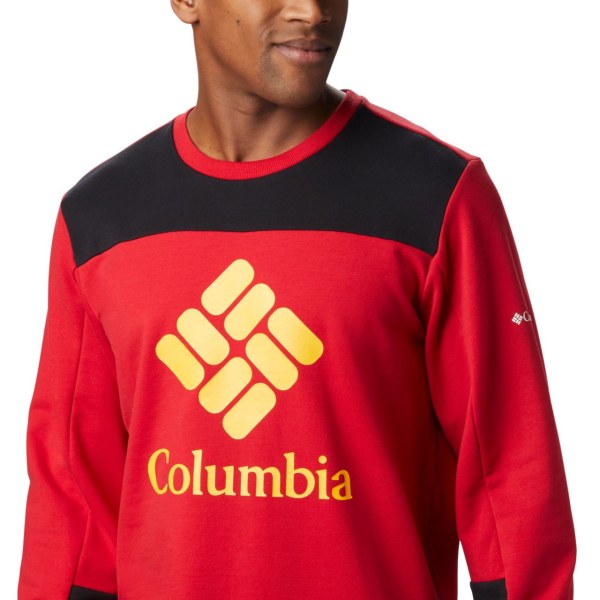 Mikiny Columbia Lodge Colorblock Crew Panske Modre Červené Čierne | SK-PYK-942701