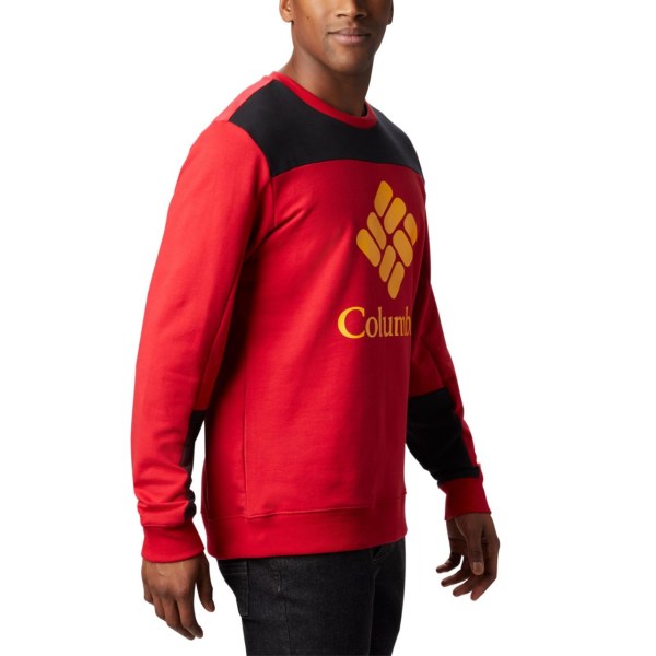 Mikiny Columbia Lodge Colorblock Crew Panske Modre Červené Čierne | SK-PYK-942701