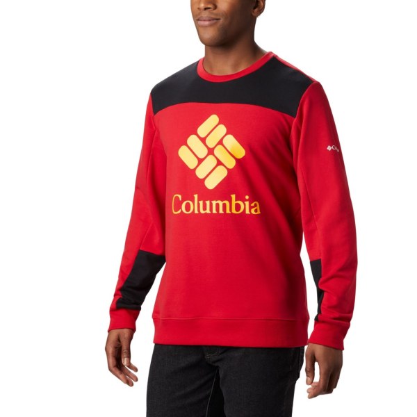 Mikiny Columbia Lodge Colorblock Crew Panske Modre Červené Čierne | SK-PYK-942701