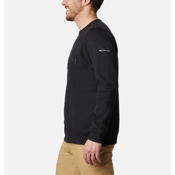Mikiny Columbia Logo Fleece Crew Panske Čierne | SK-OIF-873015