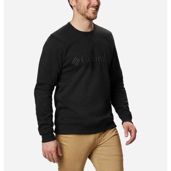 Mikiny Columbia Logo Fleece Crew Panske Čierne | SK-OIF-873015