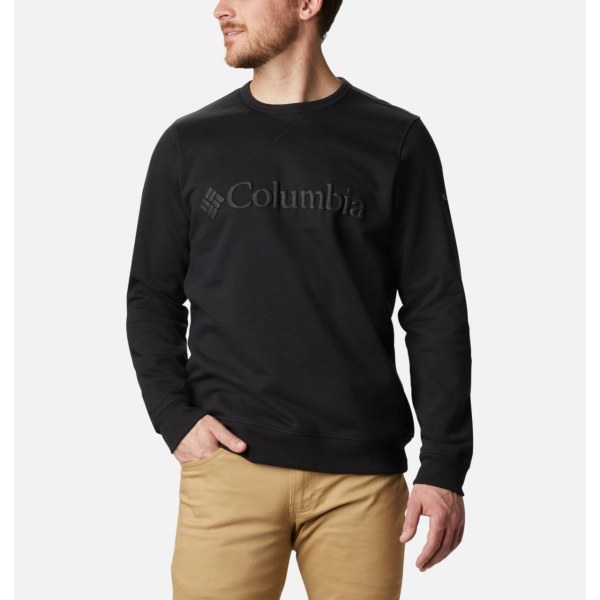 Mikiny Columbia Logo Fleece Crew Panske Čierne | SK-OIF-873015