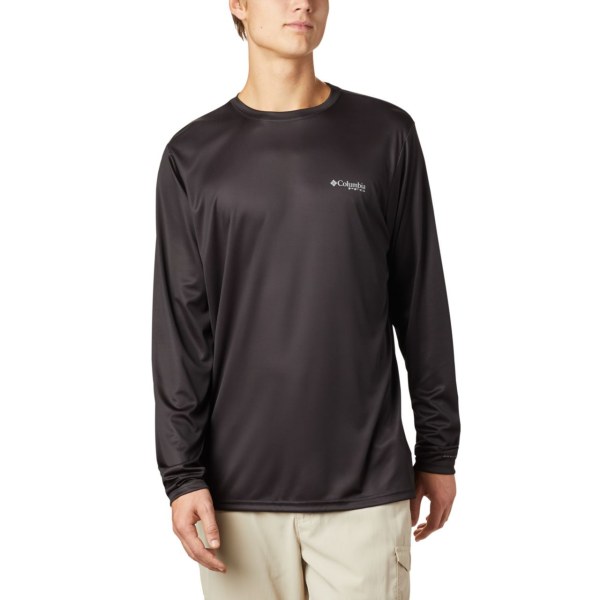 Mikiny Columbia PFG Terminal Tackle Tribal Fish Long Sleeve Panske Čierne | SK-WFJ-051289