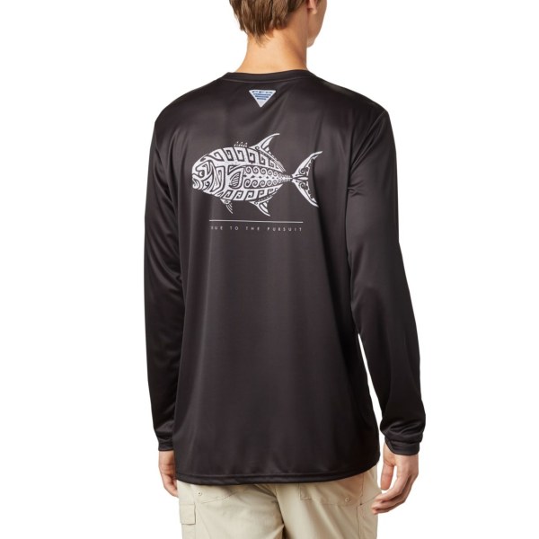 Mikiny Columbia PFG Terminal Tackle Tribal Fish Long Sleeve Panske Čierne | SK-WFJ-051289