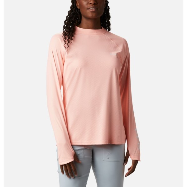 Mikiny Columbia PFG Tidal Deflector Zero Mock Long Sleeve Damske Ruzove | SK-ICB-918734