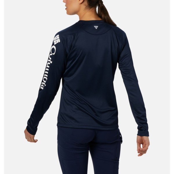 Mikiny Columbia PFG Tidal II Long Sleeve Damske Námornícka Modrá Biele | SK-NMF-146938
