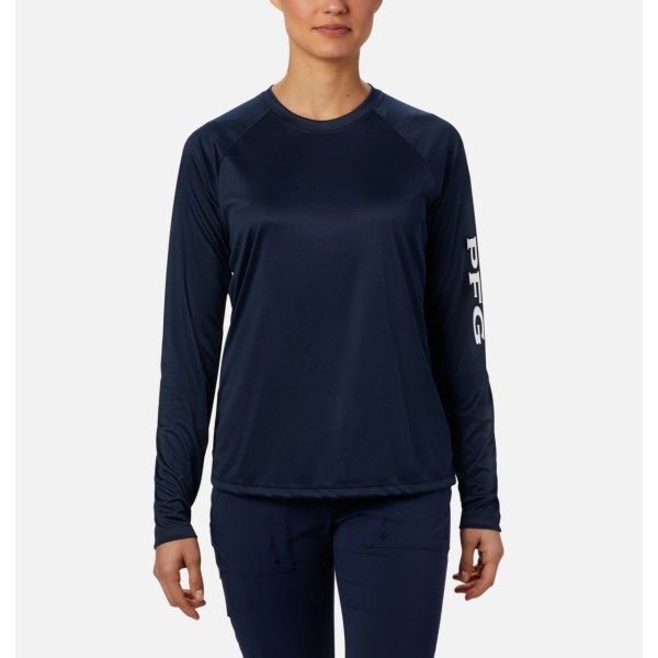 Mikiny Columbia PFG Tidal II Long Sleeve Damske Námornícka Modrá Biele | SK-NMF-146938