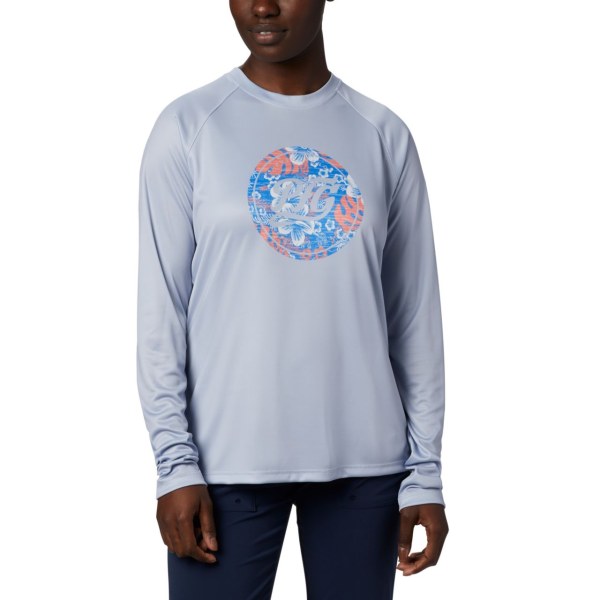 Mikiny Columbia PFG Tidal Printed Medallion Long Sleeve Damske Siva Modre | SK-BYZ-326870